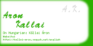aron kallai business card